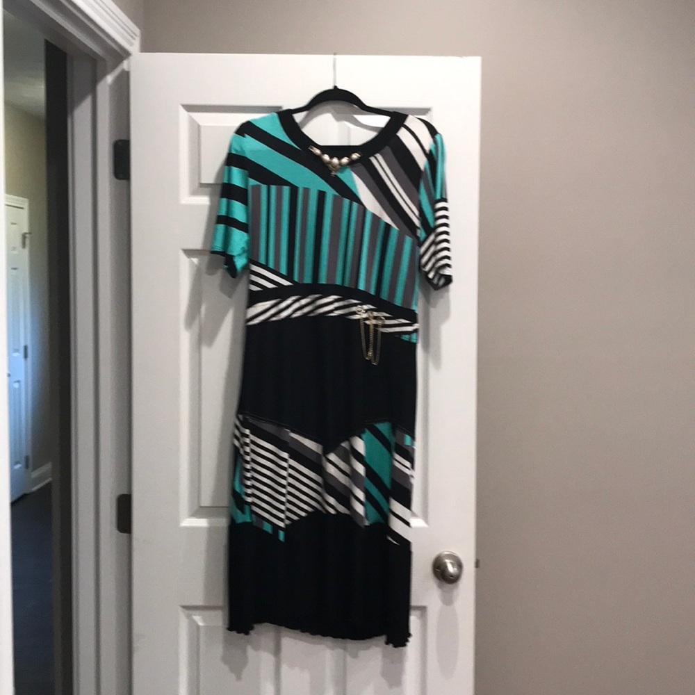 Blue and black dress